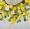 24Inches Artificial Yellow Daisy Spring Wreath with Green Eucalyptus Leaves and Lavender